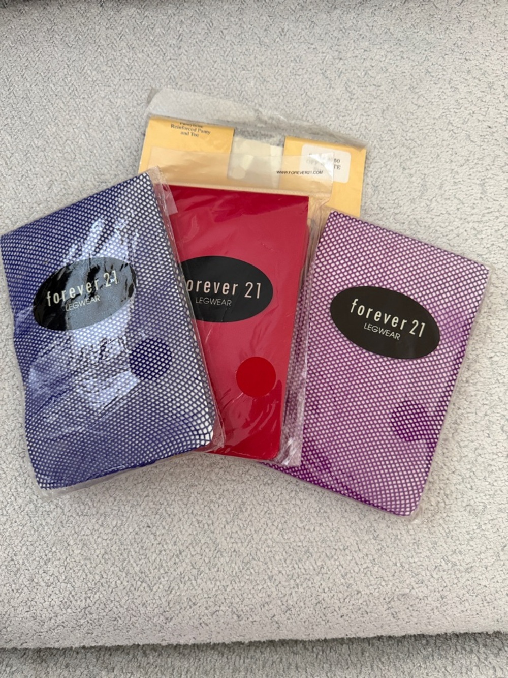 Forever 21 Patterned Legwear Pack - Purple, Red, Pink and Offwhite